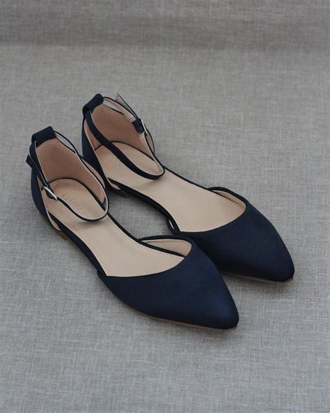 navy blue flats wide width.